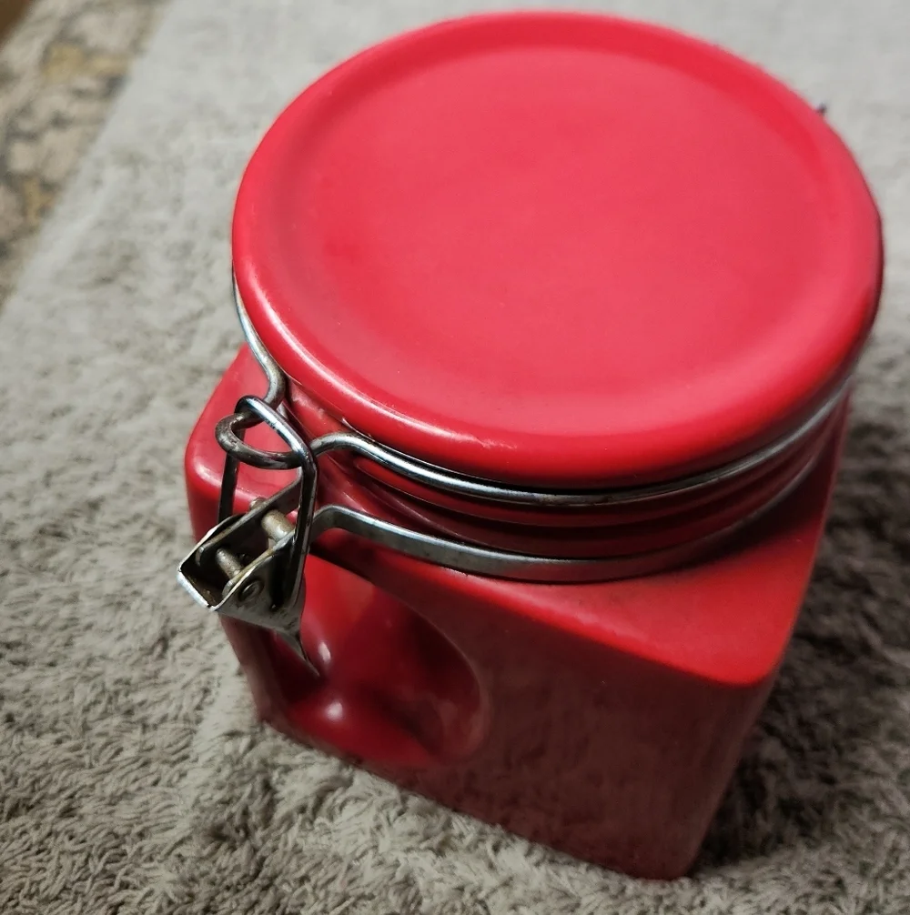 3 Red Kitchen Canisters
